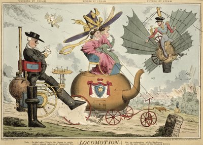 Locomotion - Marcher à vapeur, monter à vapeur, voler à vapeur, publié par Thomas McLean, Londres - Robert Seymour